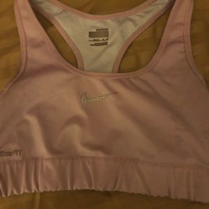 Pink Nike sports bra